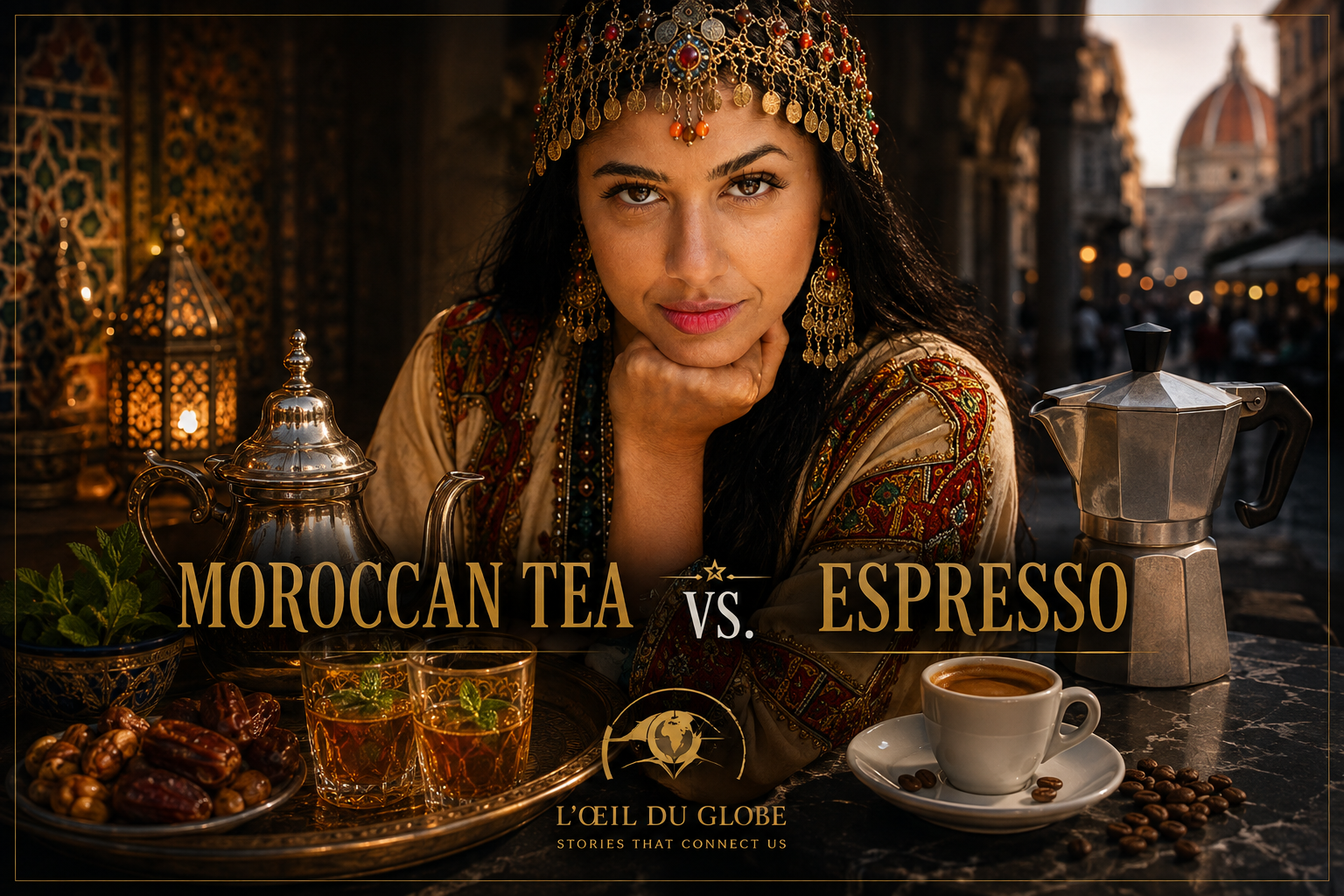 Espresso and mint tea
